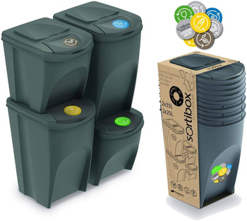 Mülleimer SORTIBOX 2x25 + 2x35 Abfalltrennkorb erleichtern das Sortieren Ihres Hausmülls