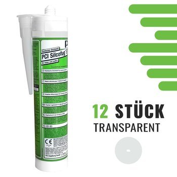 PCI Silcofug E 12 x 310 ml Sanitär Silikon Dichtstoff Transparent 