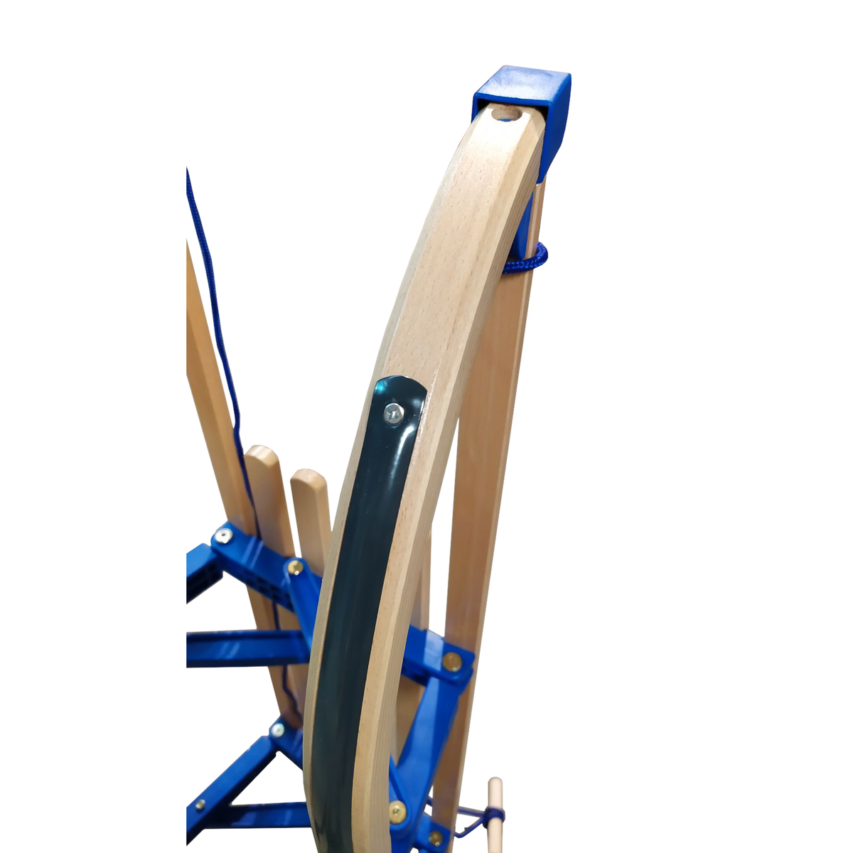 Holzschlitten mit Schlittenlehne COLINT Davos klappbar Holz Blau TÜV/GS 100  cm | Aussenbereich \\ Schlitten | | Schlitten & Bobs
