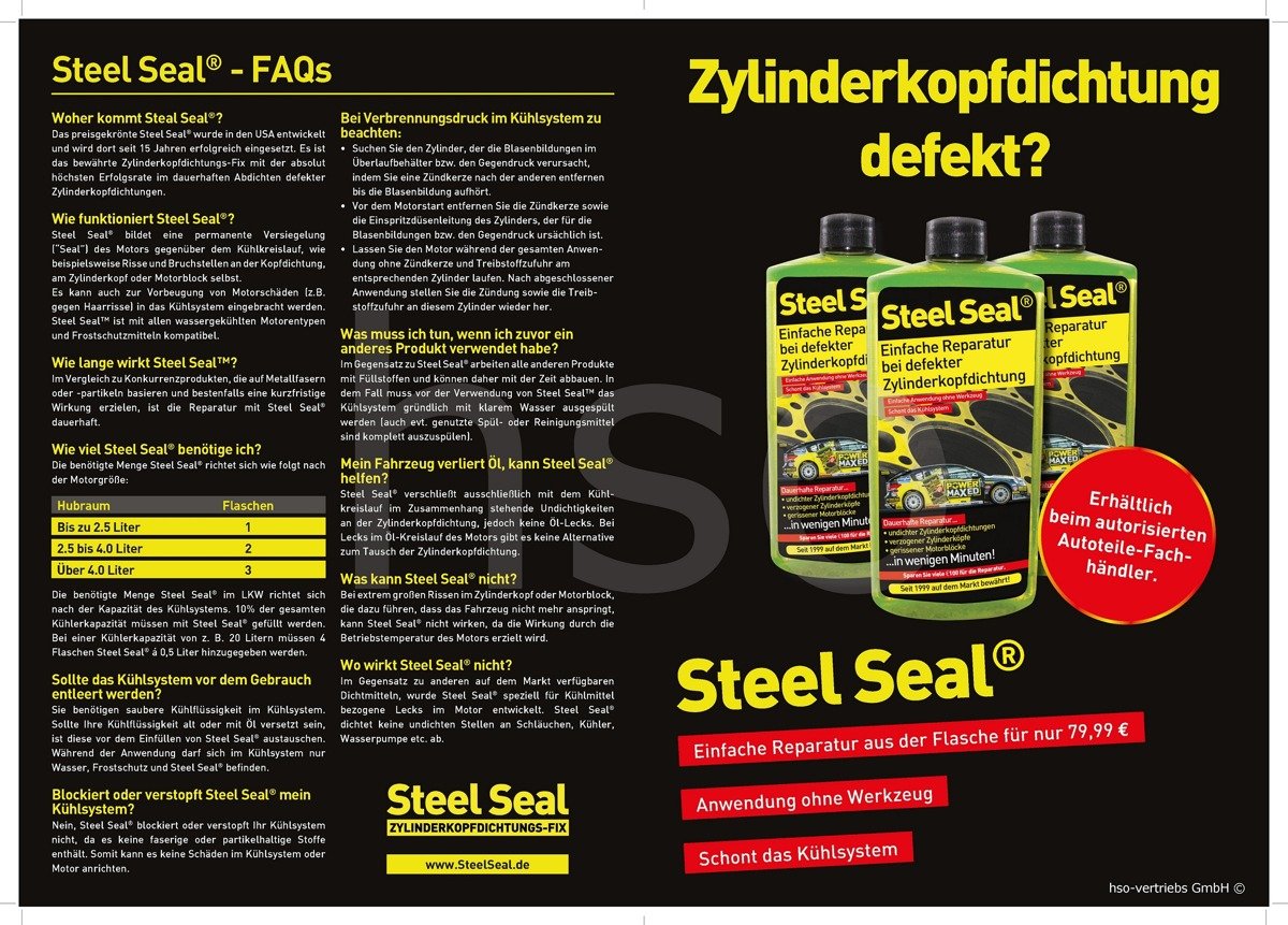 SET Steel Seal Zylinderkopfdichtung Reparatur + Liqui MolyKühler Dichter  150ML, Haus und Garten \ Werkstatt