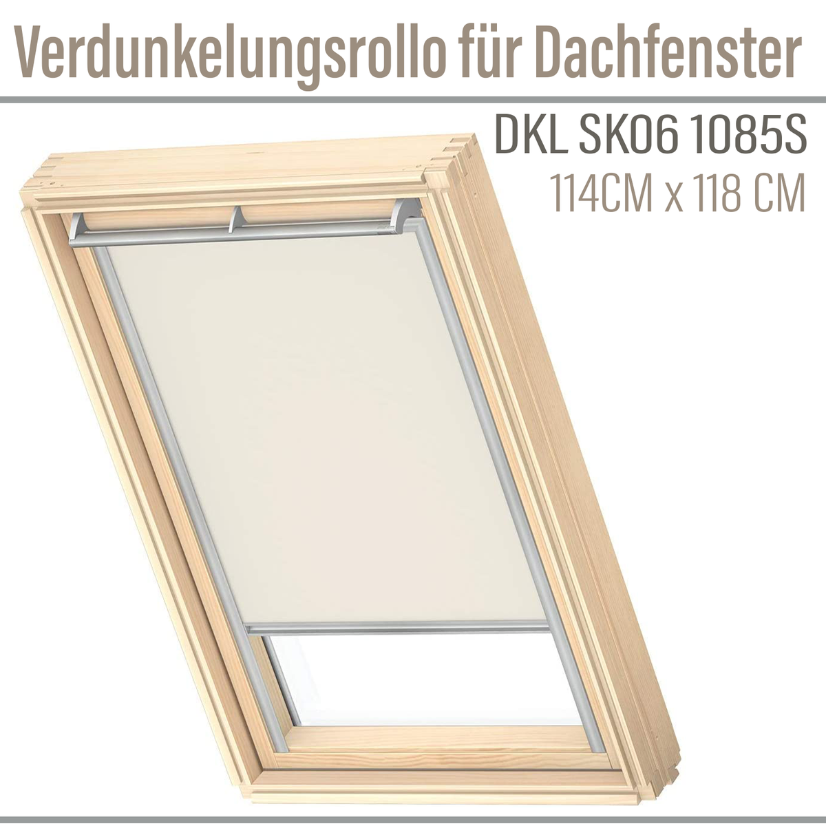 | | 1085S DKL für SK06 Verdunkelungsrollo Haus hellbeige \\ und \\ cm VELUX \\ Fensterabdeckung Garten Hellbeige Sichtschutzrollo 114x118 Dachfenster Innenräume Fensterabdeckung