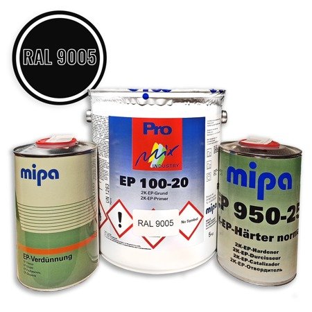  Mipa 2K EP 100-20 Grundierung Epoxidharz RAL9005 + Härter + Verdünnung 8 kg