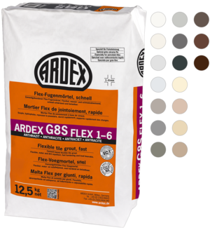 ARDEX G8S FLEX 1-6 Flex-Fugenmörtel Flexfugenmörtel Fuge schnell Fliesen Silbergrau 5 KG
