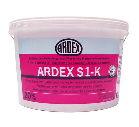 ARDEX S 1-K Dichtmasse - Abdichtung unter Fliesen Platten im Innenbereich 20 KG