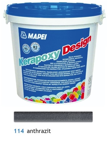 MAPEI Kerapoxy Design - Epoxidharzfugenmörtel Anhrazit 114 3 KG