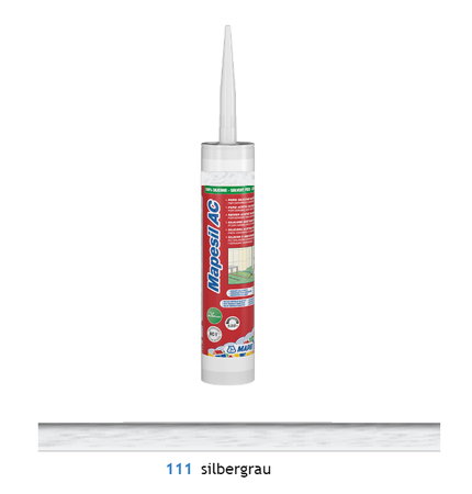 Mapei Silikon Silbergrau AC 111 Dichtstoff Kartusche 310ml