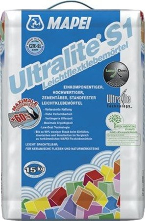 Mapei Ultralite S1 Leichtklebemörtel, hochwertiger zementäre 15 kg Grau