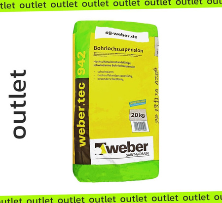 OUTLET WEBER.TEC 942 Hochsulfatwiderstandsfähige Bohrlochsuspension 20 KG