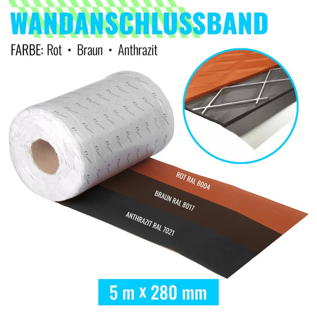 Original BRAAS® WAKAFLEX WANDANSCHLUSSBAND/KAMINANSCHLUSSBAND 5 m BRAMAC (Braun)