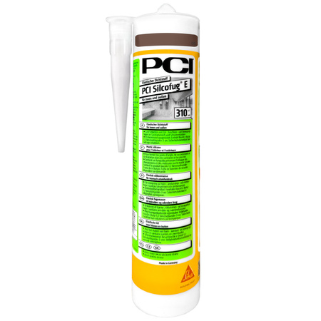 PCI Silcofug E 12 x 310 ml Sanitär Silikon Dichtstoff - 05 Mittelbraun