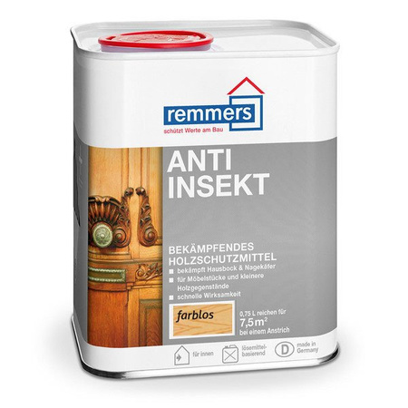 Remmers Anti-Insekt Holzschutzmittel gegen Schädlinge, Bekämpfendes Insekten 0,75 L - Farblos