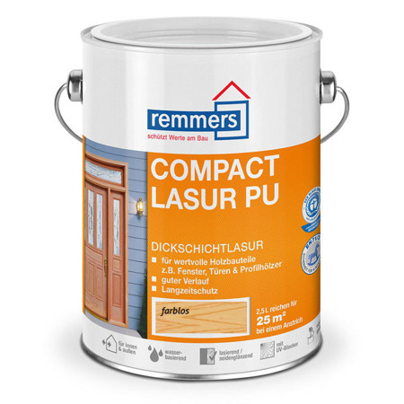 Remmers Compact-Lasur PU 0,75 L Dickschichtlasur Fenster & Türen - Farblos