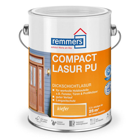 Remmers Compact-Lasur PU 0,75 L Dickschichtlasur Fenster & Türen - Kiefer