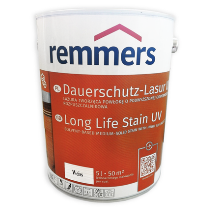 Remmers Dauershutz-Lasur Langzeit-Lasur UV 5 L Holzschutz Holzlasur - Weiß