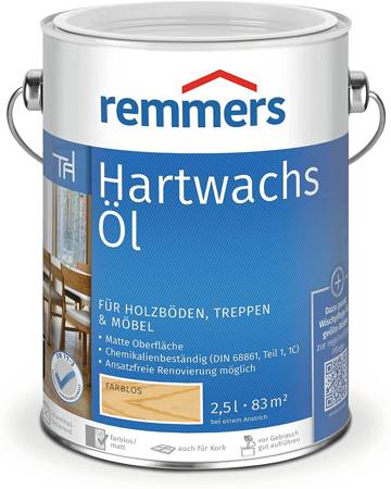 Remmers Hartwachs-Öl - natürliche Ölbasis für Holz im Innern Farblos - 2,5 L