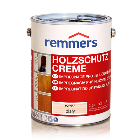 Remmers Holzschutz-Creme 2,5 L Holz Lasur für Außen - Creme Weiss