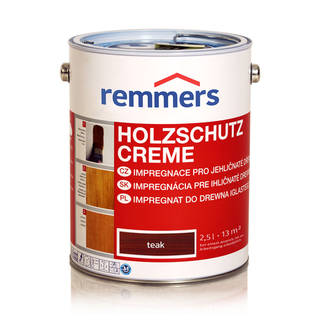 Remmers Holzschutz-Creme 2,5 L Holz Lasur für Außen - Teak