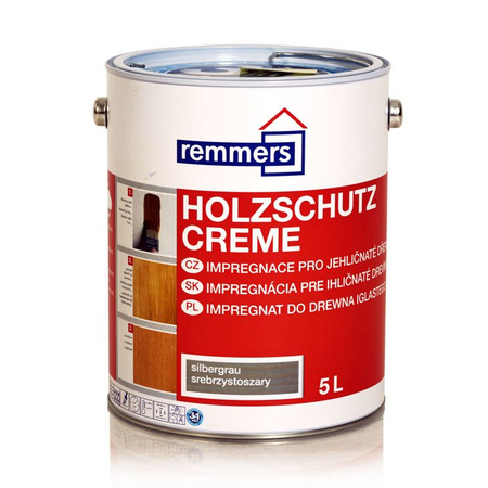 Remmers Holzschutz-Creme 5 L Holz Lasur für Außen - Silbergrau