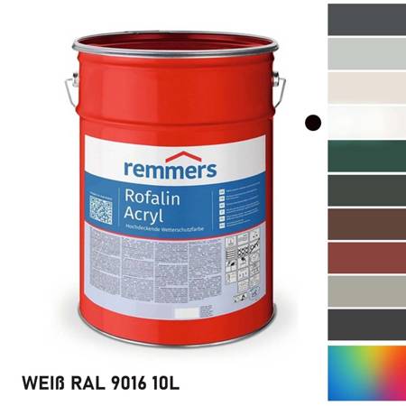 Remmers ROFALIN ACRYL 10L WEIß RAL 9016 Wetterschutzfarbe für Holz