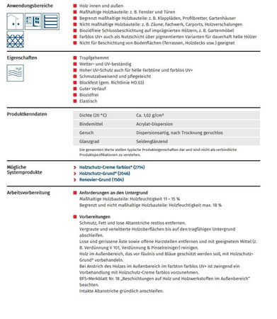 Remmers Wetterschutz Lasur UV 2,5 L Holzschutzgel - Eiche Hell