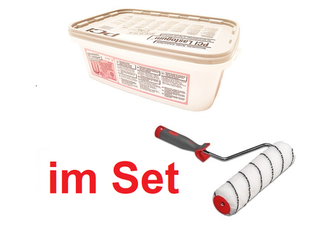 SET PCI Lastogum 8 kg Weiß Flüssigfolie Abdichtung Bad mit Farbwalze