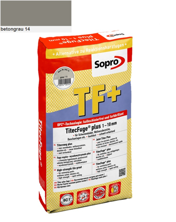 SOPRO TF+ TitecFuge Plus Fugenmörtel Mörtel 15 KG Betongrau 14