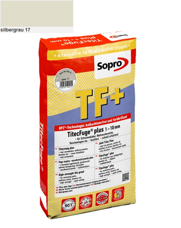 SOPRO TF+ TitecFuge Plus Fugenmörtel Mörtel 15 KG Silbergrau 17