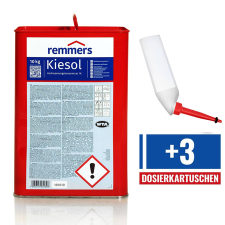 Set REMMERS KIESOL 10 KG Verkieselung Abdichtung + 3 Dosierkartuschen