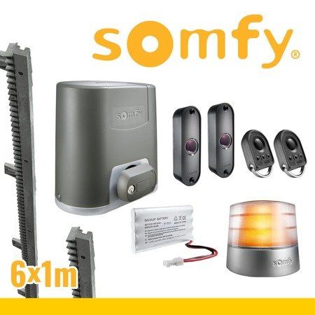 Somfy Elixo 500 3S  RTS Comfort Pack Hoftorantrieb + Zahnstange Kunststoff 6m