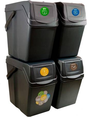 Sortibox aus Kunststoff, 4 Stück 100L Anthrazit, 4x25 L