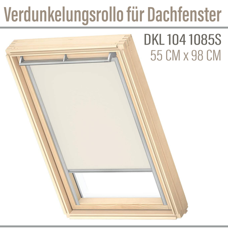 VELUX DKL 104 1085S Hellbeige Verdunkelungsrollo für Dachfenster 55x98 cm