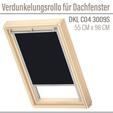 VELUX DKL C04 3009S Schwarz Verdunkelungsrollo für Dachfenster  55x98 cm