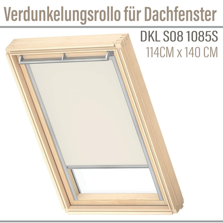 VELUX DKL S08 1085S Hellbeige Verdunkelungsrollo für Dachfenster114x140 cm