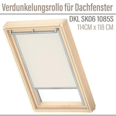 VELUX DKL SK06 1085S Hellbeige Verdunkelungsrollo für Dachfenster 114x118 cm