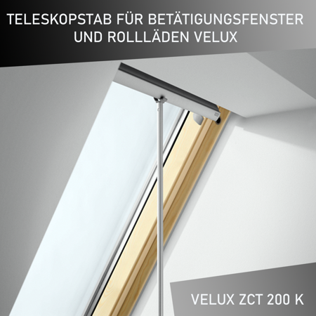 VELUX Teleskop Bedienungsstange für Fenstern, Rollläden und Rollos ZCT 200K