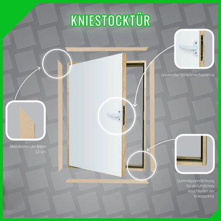 FAKRO Kniestocktür DWK 55/60/70 x 80/90/10/110 Drempeltür mit Wärmedämmung 