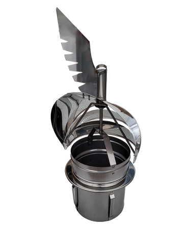Rotowent Dragon 150/200 Kamin Schornstein Regenhaube Luftstrom Edelstahl 
