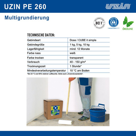 Uzin PE 260 Multi Grundierung für Alle-Untergründe Beton Estrich OSB Holz 1 kg