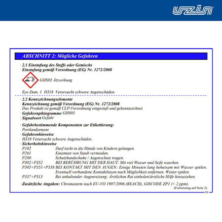 UZIN PE 630 2-Komponenten-Füllprimer Dispersions-Zement-Füllprimer 16 kg