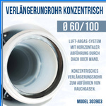 VAILLANT Verlängerungrohr konzentrisch Ø 60/100 mm Abgaskamin PP 303903 1m