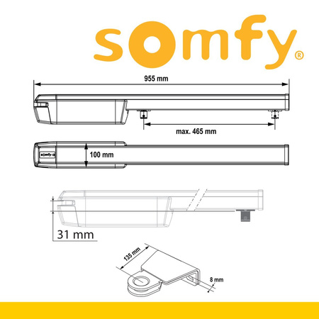 Somfy Ixengo L 3S RTS 24V Comfort Pack Drehtorantriebe 2-flüglig + Notstrom-Akku