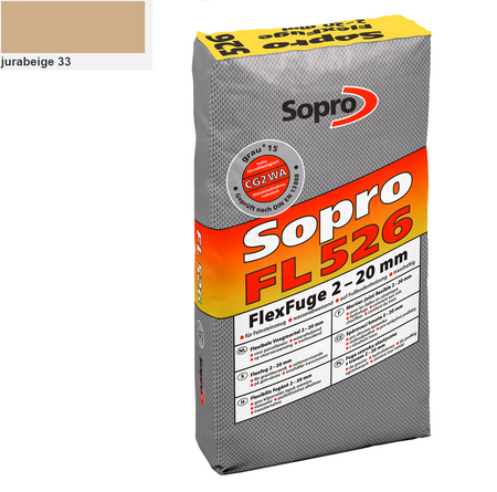 SOPRO FL FlexFuge Flexibler FL 624 Fugen Fugenmörtel 25 KG Jurabeige 33