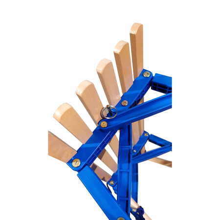Holzschlitten mit Schlittenlehne COLINT Davos klappbar Holz Blau TÜV/GS 100 cm
