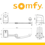 Somfyt Axovia 3S iO Pack Comfort 2-flüglig Drehtorantriebe Beste Komfort + Akku