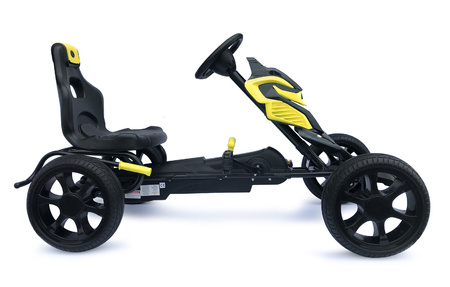 Großer Gokart mit Pedalen Schaumreifen - Gelb