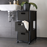 Rotho Country badkorb Rollcontainer mit 3 Schubladen Schubladenturm Anthrazit
