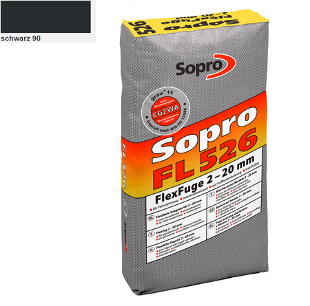 SOPRO FL FlexFuge  Flexibler FL 628 Fugen Fugenmörtel 25 KG Schwarz 90