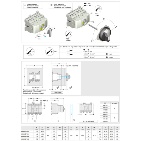 OUTLET Hager HIM 404 Lastumschalter 4polig 40A für Hutschiene/Montageplatte