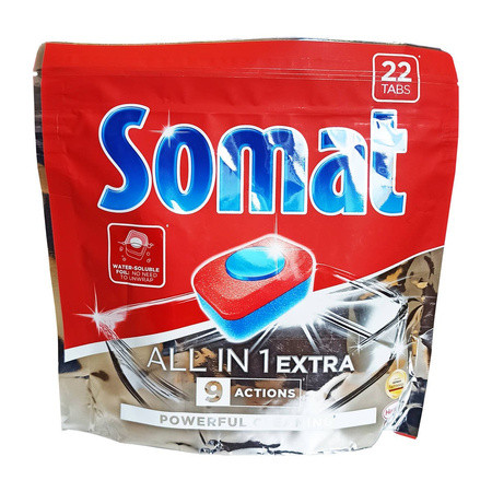 SOMAT 9 All in 1 EXTRA Multi Aktiv Spülmaschinen Reinigung 22 Tabs