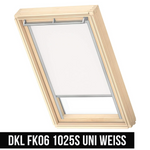 VELUX DKL FK06 1025S Verdunkelungsrollo 66x118 (DKL) Silberne Seitenschienen Weiß
